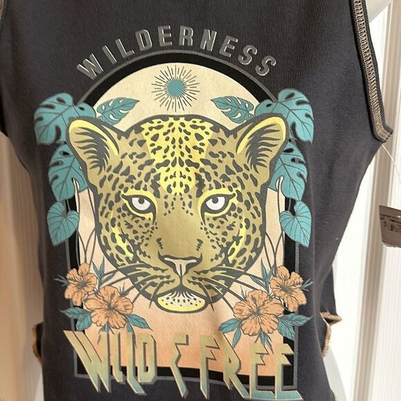 Inspired Culture Punk Rock Wild Free Tank Juniors Midriff XL NWT - Picture 2 of 3